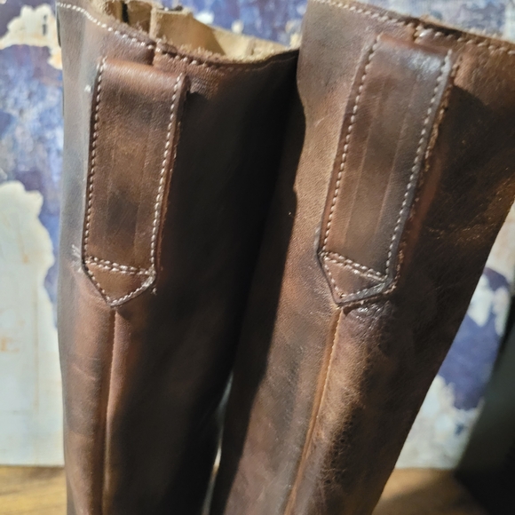 Bed Stu Stunning Distressed Brown Leather Tall Boots with Zippers And Buckle - Picture 5 of 16